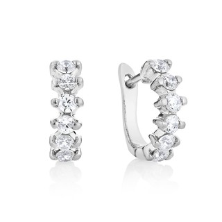 Haus of Jewelry - Diamond Hoop Earrings