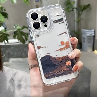 เคสโทรศัพท์มือถือแบบนิ่ม ลายก้อนเมฆ ภูเขา สําหรับ iphone 14 Pro Max 14 Plus 13 11 12 7Plus X XR XS Max 8 7 se2020