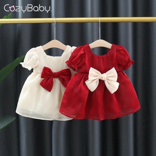 Cozybaby ชุดเดรสเจ้าหญิง ผ้าโปร่ง แฟชั่นฤดูร้อน สําหรับเด็กผู้หญิง