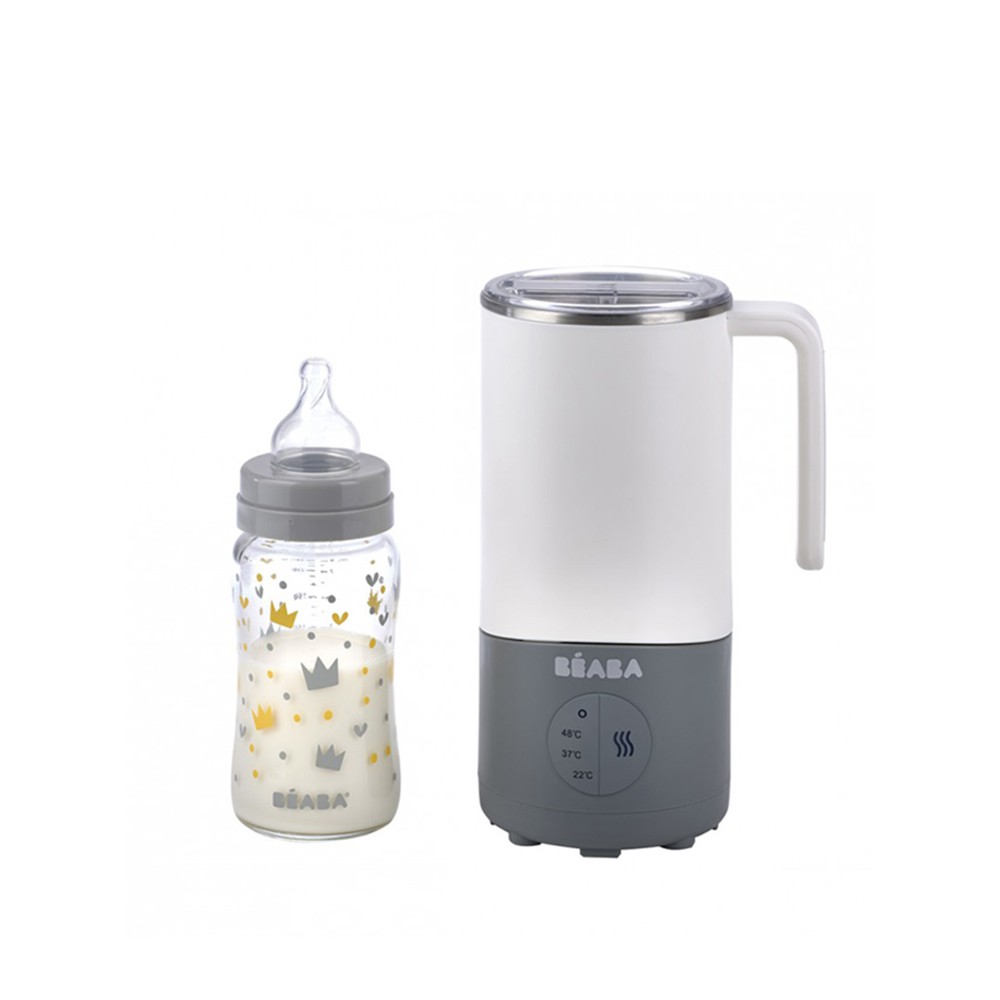 beaba-เครื่องอุ่นนมแบบตั้งอุณหภูมิ-milk-prep-white-grey