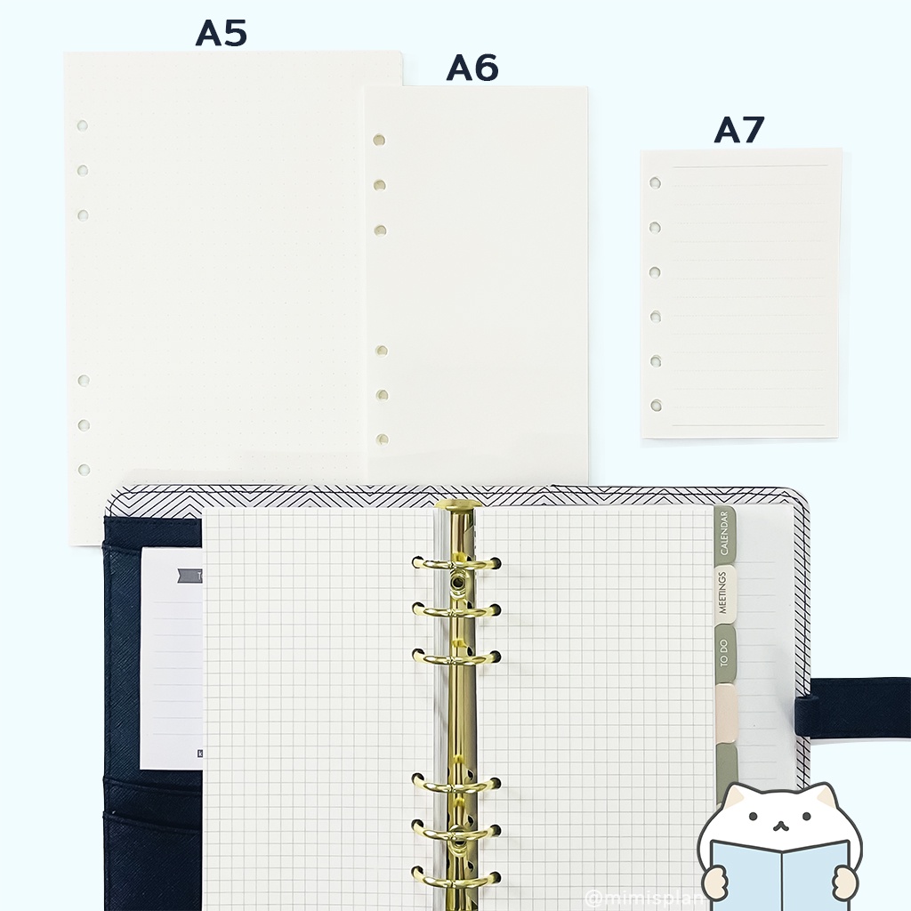 ภาพสินค้ากระดาษรีฟิล 6 รู Note ️ Grid Dot Line Blank A7/A6/A5 Planner Refill Paper 6 Holes สมุดแพลนเนอร์ ไดอารี่ mimisplan จากร้าน mimisplan บน Shopee ภาพที่ 5