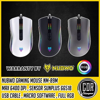 ภาพขนาดย่อของภาพหน้าปกสินค้าเมาส์เกมมิ่ง Nubwo Gaming Macro Mouse NM89M (สีดำ/ขาว/เทา) ไฟ FULL RGB (รับประกันศูนย์ไทย 1 ปี) จากร้าน chiangmai_cdr บน Shopee