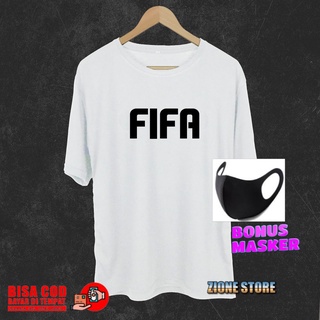 เสื้อยืด ผ้าฝ้าย พิมพ์ลาย Bonus Mask SCUBA - FIFA DISTRO COMBET 30S สําหรับผู้ชาย และผู้หญิง ผู้ใหญ่