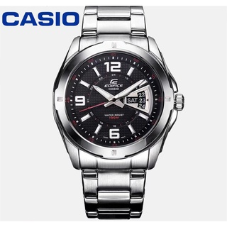 CASIO STANDARD นาฬิกาผู้ชายสายสแตนเลสหน้าปัดสีดำรุ่น EF-129D-7A/1A-100% รับประกันของแท้ 1 ปี
