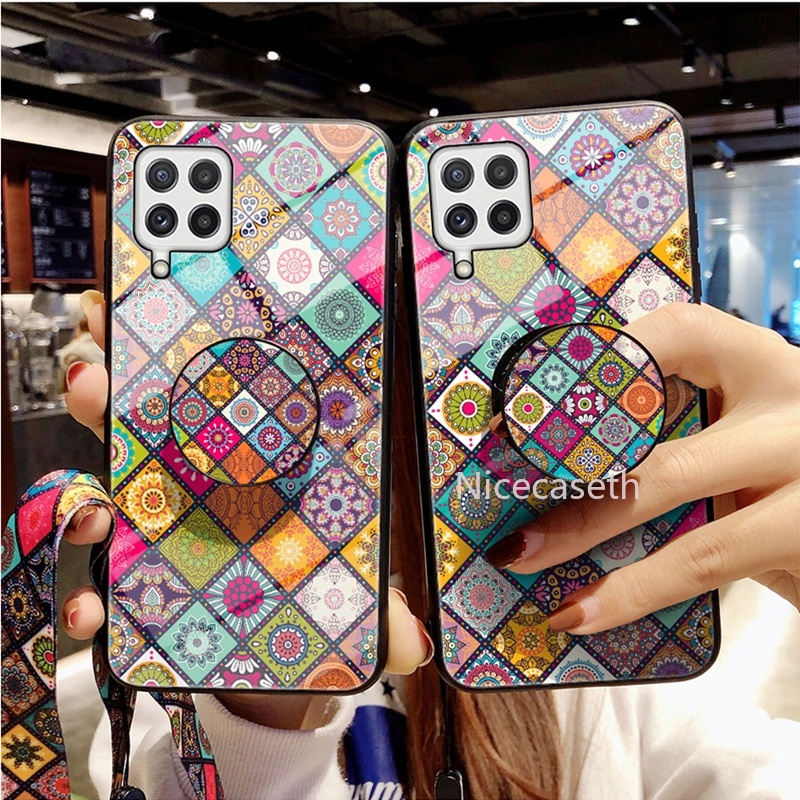 Samsung Galaxy M32 M12 M02 เคสโทรศัพท Color Flower Pattern Explosion 