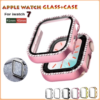 ภาพขนาดย่อของสินค้าเคสนาฬิกาข้อมือ ประดับเพชร สําหรับ Apple Smartwatch Series 7 iWatch Cover 45 มม. 41 มม.
