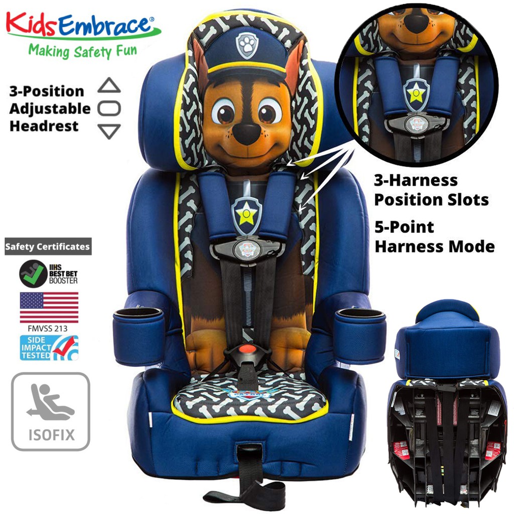 คาร์ซีทสำหรับเด็กโต-ลาย-เชส-พอลพาโทร-kidsembrace-nickelodeon-paw-patrol-chase-combination-harness-booster-car-seat