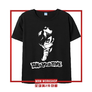 เสื้อยืดโอเวอร์ไซส์PS4 เกม Persona persona5 series Long Si อะนิเมะญี่ปุ่นอุปกรณ์ต่อพ่วงเสื้อยืดแขนสั้นS-4XL