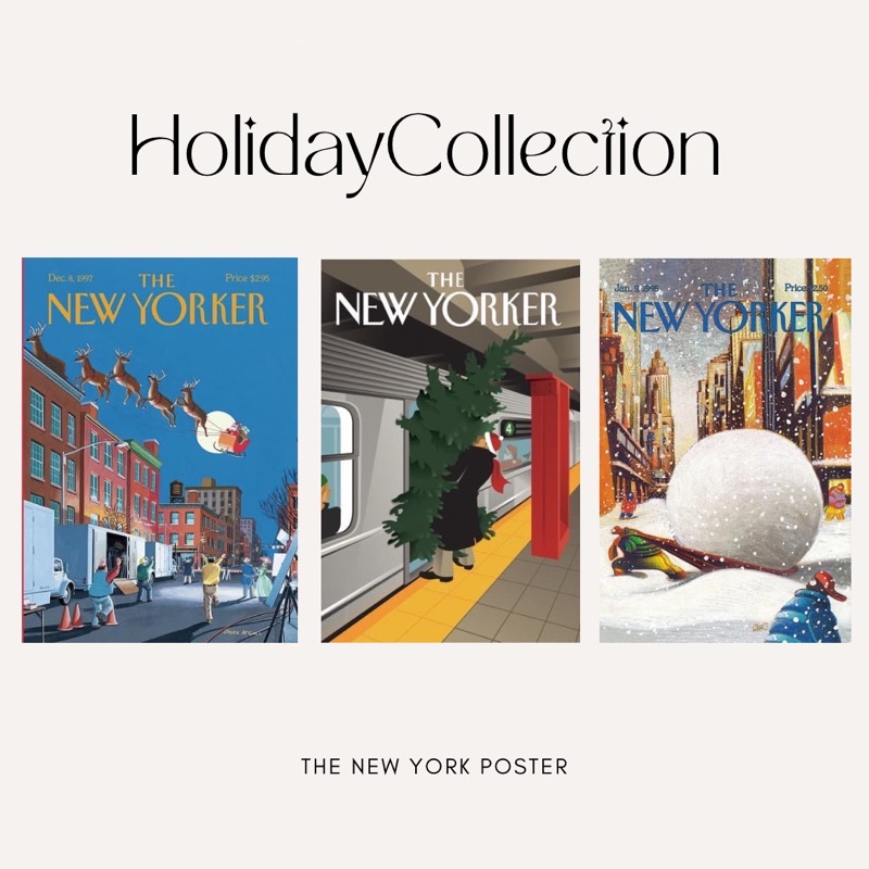 🎅🏻พร้อมส่ง โปสเตอร์ The New Yorker (Holiday collection) ภาพแต่งห้องวันคริสต์มาส ของแต่งห้อง ภาพติดผนัง