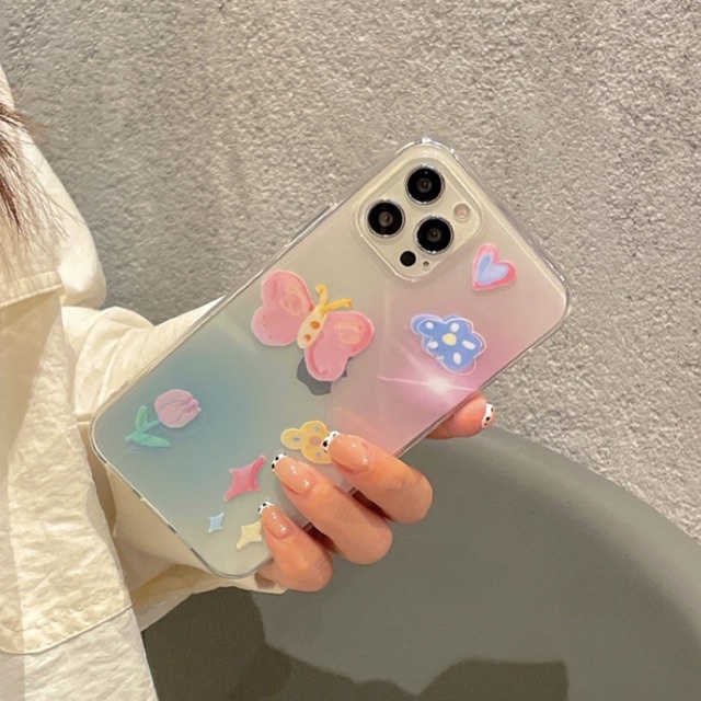 case-โทรศัพท์-เคสใสผีเสื้อ-แถม-griptok-butterfly-caseiphone-samsung