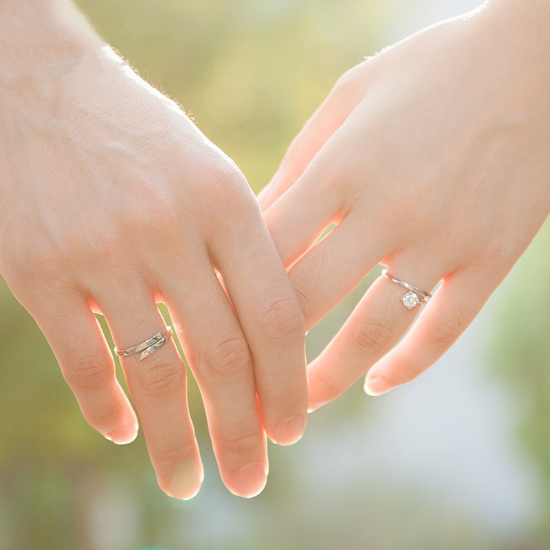 แหวนเกาหลี-แหวนเงิน925-แหวนเพชรคู่-แหวนแต่งงานชายและหญิง