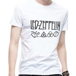 เสื้อยืด ผ้าฝ้าย พิมพ์ลายตัวอักษร Led Zeppelin Zoso Bands สไตล์ฮิปฮอป สําหรับผู้ชาย DF12HJ6168