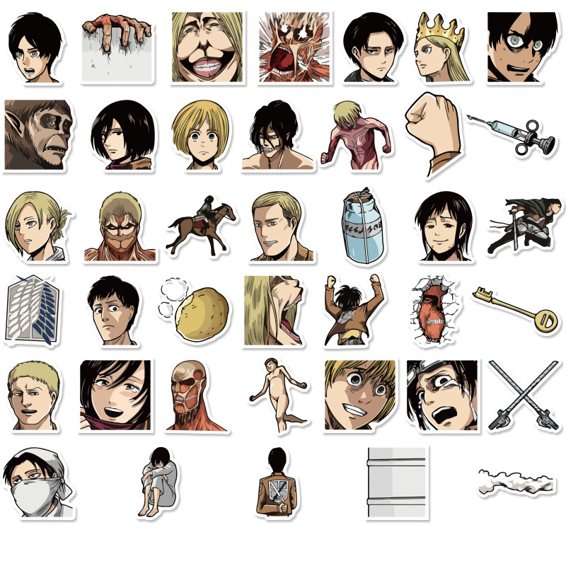 สติ๊กเกอร์ลายการ์ตูน-attack-on-titan-anime-กันน้ํา-40-ชิ้น