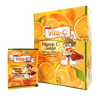 Vita-C ไวต้า-ซี วิตามินซี 25mg. **แบบยกทั้งกล่องใหญ่ บรรจุ50ซอง** (1กล่องใหญ่ มี 50ซองเล็ก)