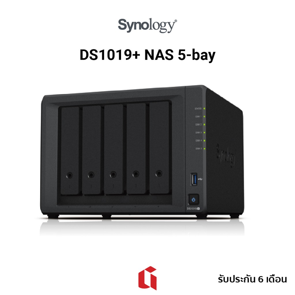 NAS Synology DS1019+ 5-bay Intel Celeron J3455 Memory 8GB รองรับ M.2 ...