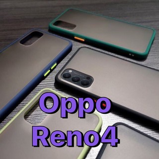 เคสขอบนิ่มหลังแข็งขุ่น For Oppo Reno4/Reno 4(4G)เครื่อง​ไทย​