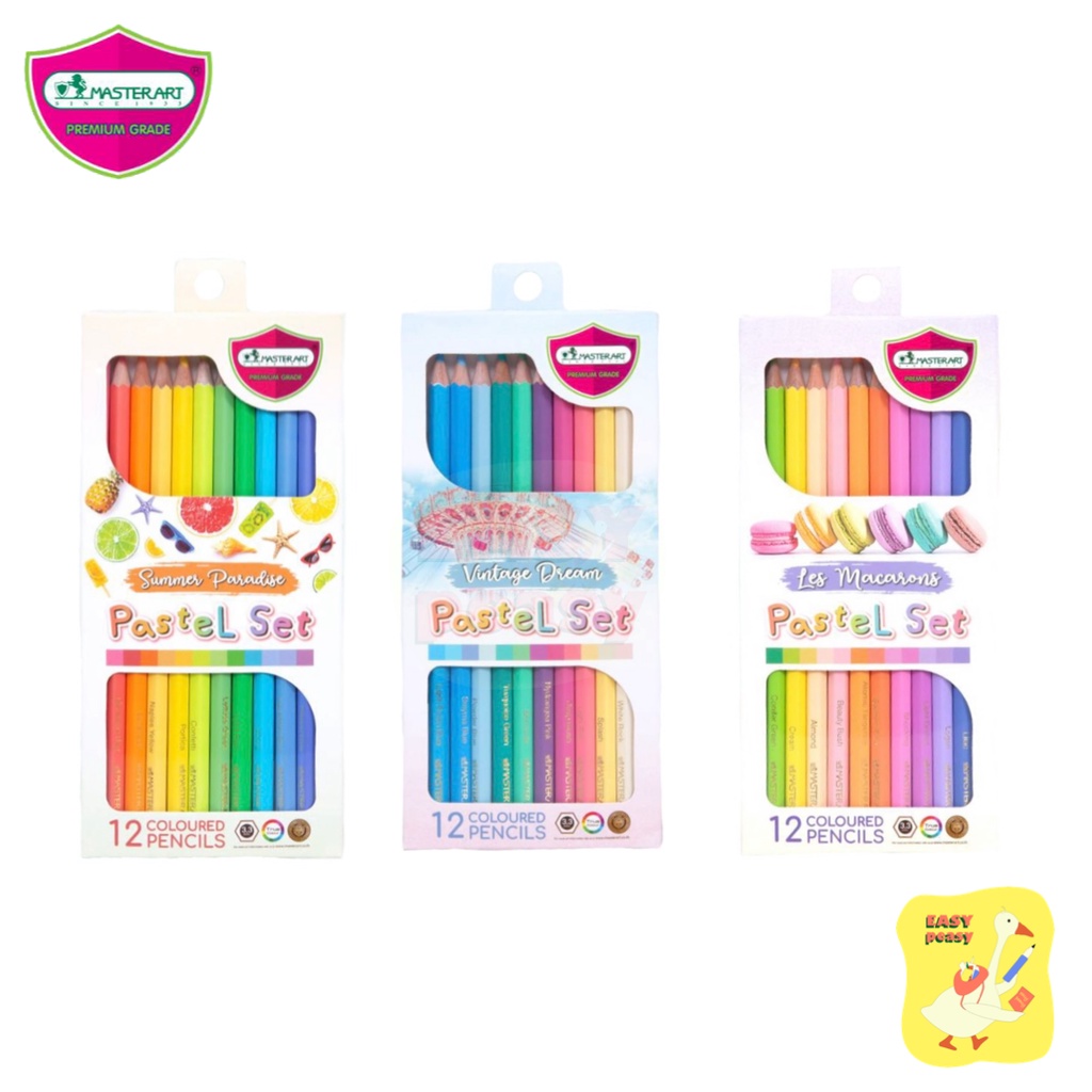 สีไม้-master-art-12สี-สีพาสเทล-ดินสอสีไม้-masterart-pastet-set