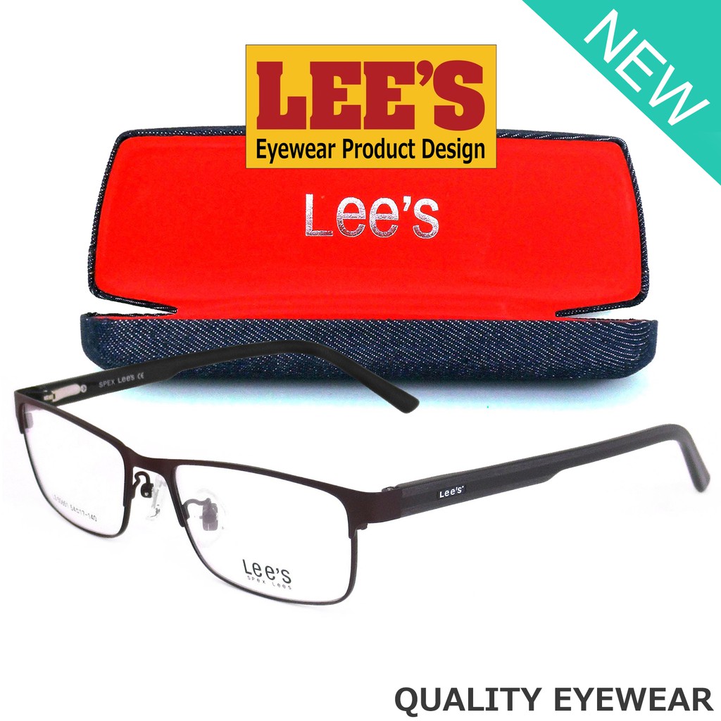 lees-แว่นตา-รุ่น-50651-c-12-สีน้ำตาล-กรอบเต็ม-ขาสปริง-วัสดุ-สแตนเลส-สตีล-สำหรับตัดเลนส์-eyeglasses