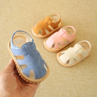 สินค้า รองเท้าเด็กปี๊ดๆ🎶มีเสียง⭕️ทรงหัวกลม รองเท้าเด็ก9เดือน-2ขวบ ทรงสวยใส่สบายเดินคล่อง(M.ทรงกลม)