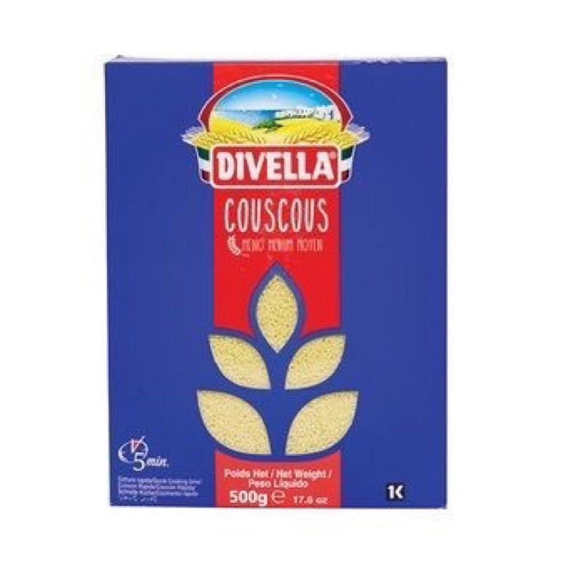Couscous Semola Medium Grain ( Divella Brand ) 500 G. เส้นพาสต้าแบบเม็ด