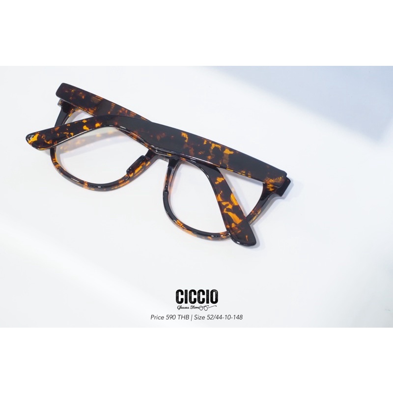 ciccio-กรอบแว่นทรง-wayfarer-สีน้ำตาลกระ