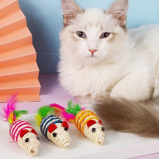 #P153 หนูเชือก ของเล่นสำหรับแมว (คละสี)
