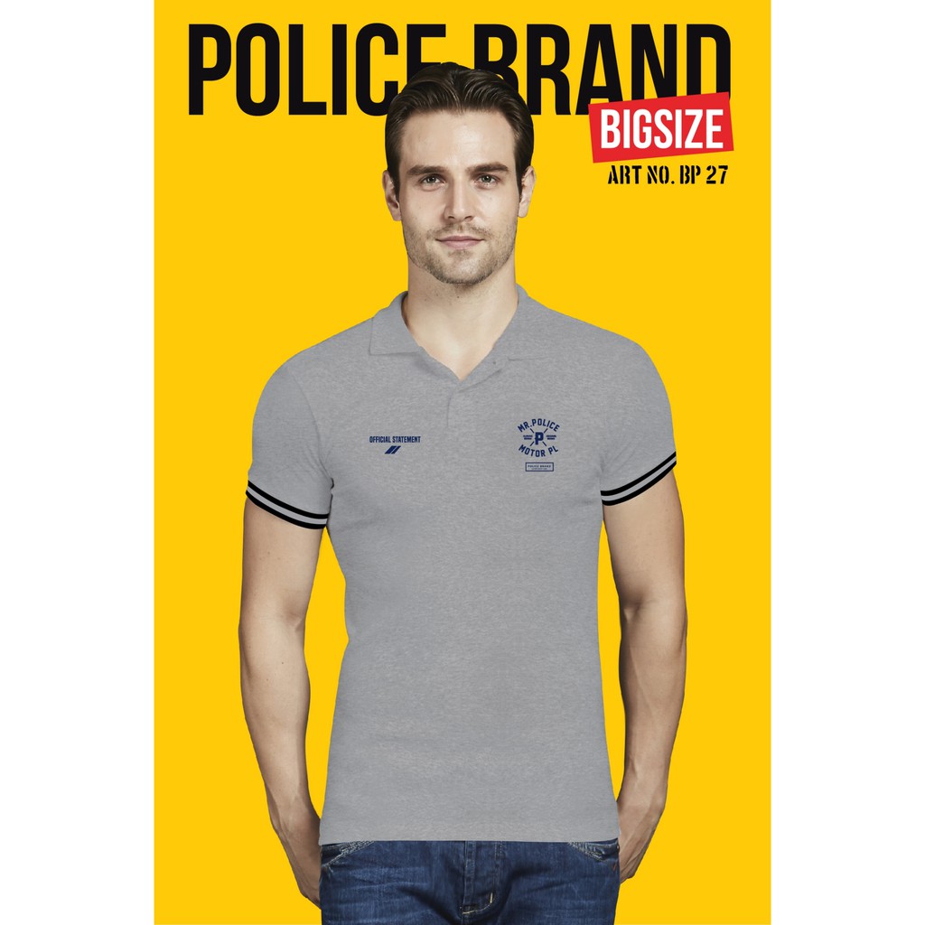 ภาพสินค้าPolice Bodysize เสื้อโปโล ทรง Slim fit พอดีตัว สีขาว,ดำ,เทา,กรม ใส่ได้ทั้งผุ้ชาย/ผู้หญิง (FP26,BP27,XP24) จากร้าน policebrand บน Shopee ภาพที่ 1