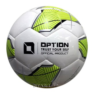 ภาพขนาดย่อของภาพหน้าปกสินค้าลูกฟุตบอล ออฟชั่น football option รุ่น ฝึกซ้อม (wg, wr) เบอร์ 4, 5 หนังเย็บ tpu k+n15 จากร้าน skystarsport บน Shopee ภาพที่ 4