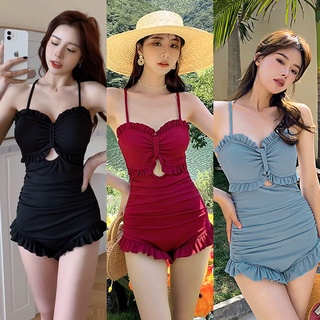 ♥️พร้อมส่ง👙0392ชุดว่ายน้ำวันพีชสไตล์เซ็กซี่ สายเดี่ยวมีซับใน+ฟองน้ำ น่ารักมากก