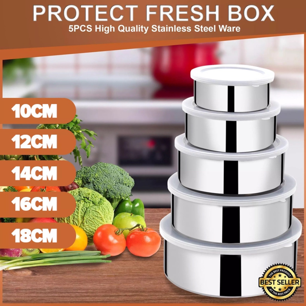 protect-fresh-box-stainless-steel-ชุดถ้วยสแตนเลส-5-ชั้น
