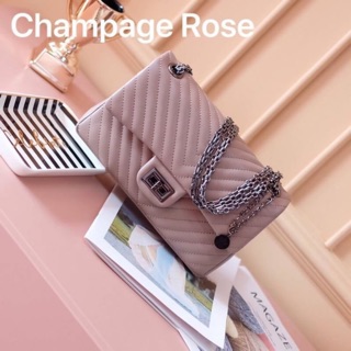 💫 KEEP shoulder chevron  chain handbag ( อะไหล่ รมควันดำ )