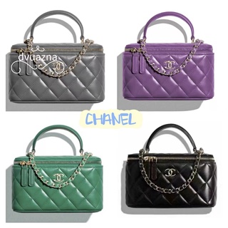 💯 ของแท้ CHANEL 22A Series Handle Long Box Bag Portable Shoulder Messenger Bag/womens