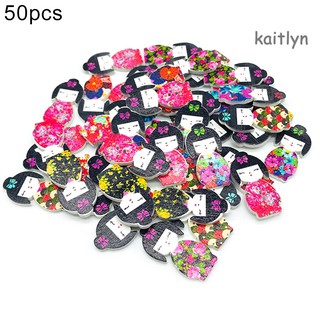 Kait_กระดุมไม้ รูปกิโมโน สําหรับตกแต่งเสื้อผ้า สมุดภาพ งานฝีมือ DIY 50 ชิ้น