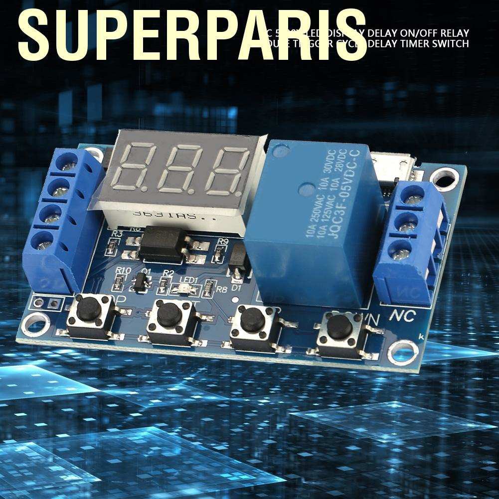 ภาพสินค้าSuperparis DC 5-30V LED Display Delay On/Off Relay Module Trigger Cycle Timer Switch จากร้าน superparis.th บน Shopee ภาพที่ 5