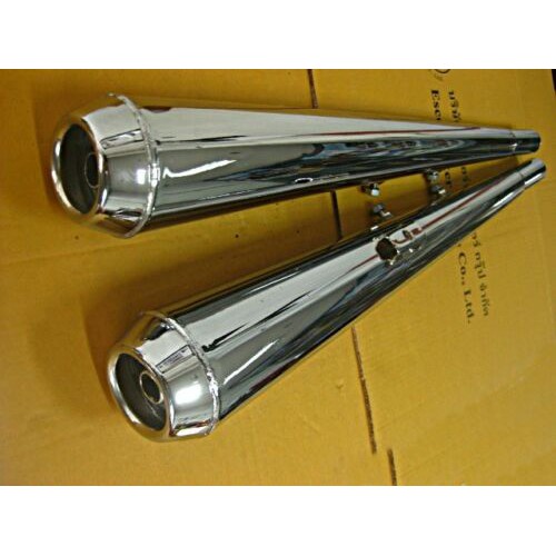 exhaust-set-pair-megaphone-style-chrome-for-honda-cb175-k3-k4-k5-k6-k7-ท่อไอเสีย-เสียงดังถูกกฎหมาย-ได้มาตรฐาน