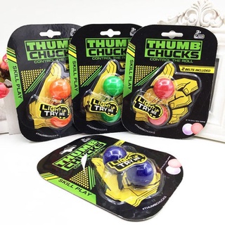 Superhomeshop ลูกบอลเรืองแสง ลูกเหวี่ยง หมุน โยน สลับ มีไฟ ฝึกสมาธิ รุ่น ThumbChucks Control the Roll-13sep-J1(คละสี)