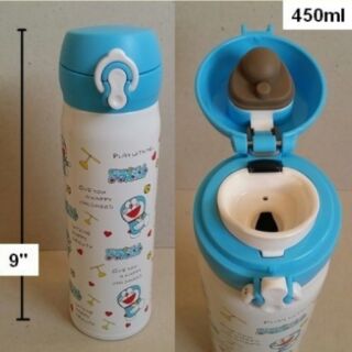 กระติกเก็บร้อน เย็น แบบเปิด เทดื่ม ลาย โดราเอม่อน Doraemon สูง 9 นิ้ว จุน้ำได้ 450ml