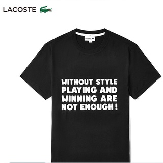 [S-5XL] Lacoste เสื้อยืดลําลอง แขนสั้น คอกลม พิมพ์ลายหนังจระเข้ แฟชั่นฤดูใบไม้ผลิ สไตล์ฝรั่งเศส สําหรับผู้ชาย | Th5501