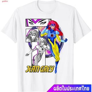 เสื้อยืดลำลอง Marvel X-Men Jean Grey Collage Panel Logo T-Shirt Popular T-shirts^#+