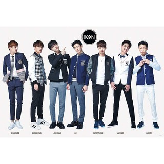 โปสเตอร์ รูปถ่าย บอยแบนด์ เกาหลี iKon 아이콘 POSTER 24"x35" Inch Korea Boy Band K-pop Hip Hop V3