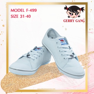 Gerry Gang รองเท้านักเรียน รองเท้านักเรียนสีขาว ผูกเชือกผู้หญิง รุ่นF-499