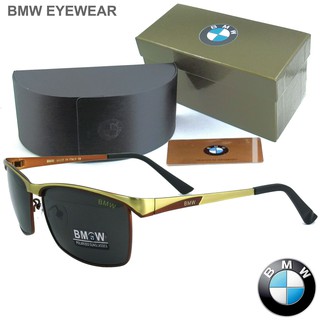 Polarized แว่นกันแดด แฟชั่น รุ่น BMW B 735 C-4 สีน้ำตาล เลนส์ดำ แว่นตา ทรงสปอร์ต วัสดุ Stainless (เลนส์โพลาไรซ์)