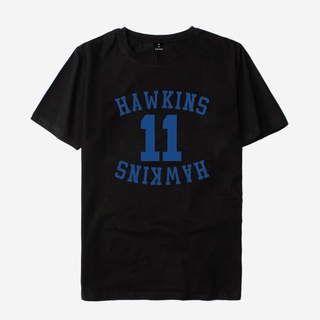 เสื้อยืดโอเวอร์ไซส์เสื้อยืด พิมพ์ลายกอธิค Stranger Things Hawkins 11 ทรงหลวม เลือกลายได้ สไตล์โกธิคS-3XL