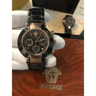 Versace Versace นาฬิกาสำหรับผู้ชายและผู้หญิงจากนาฬิกาโครโนกราฟมือหกแบบเดียวกันสำหรับนาฬิกาผู้หญิง
