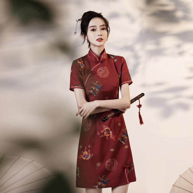 ภาพหน้าปกสินค้า​​ กี่เพ้า กี่เพ้า ฤดูใบไม้ผลิและฤดูร้อน รุ่นปรับปรุง ชุดสไตล์จีนผู้หญิง จากร้าน pginkgoaz บน Shopee