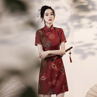 ภาพขนาดย่อของภาพหน้าปกสินค้า​​ กี่เพ้า กี่เพ้า ฤดูใบไม้ผลิและฤดูร้อน รุ่นปรับปรุง ชุดสไตล์จีนผู้หญิง จากร้าน pginkgoaz บน Shopee