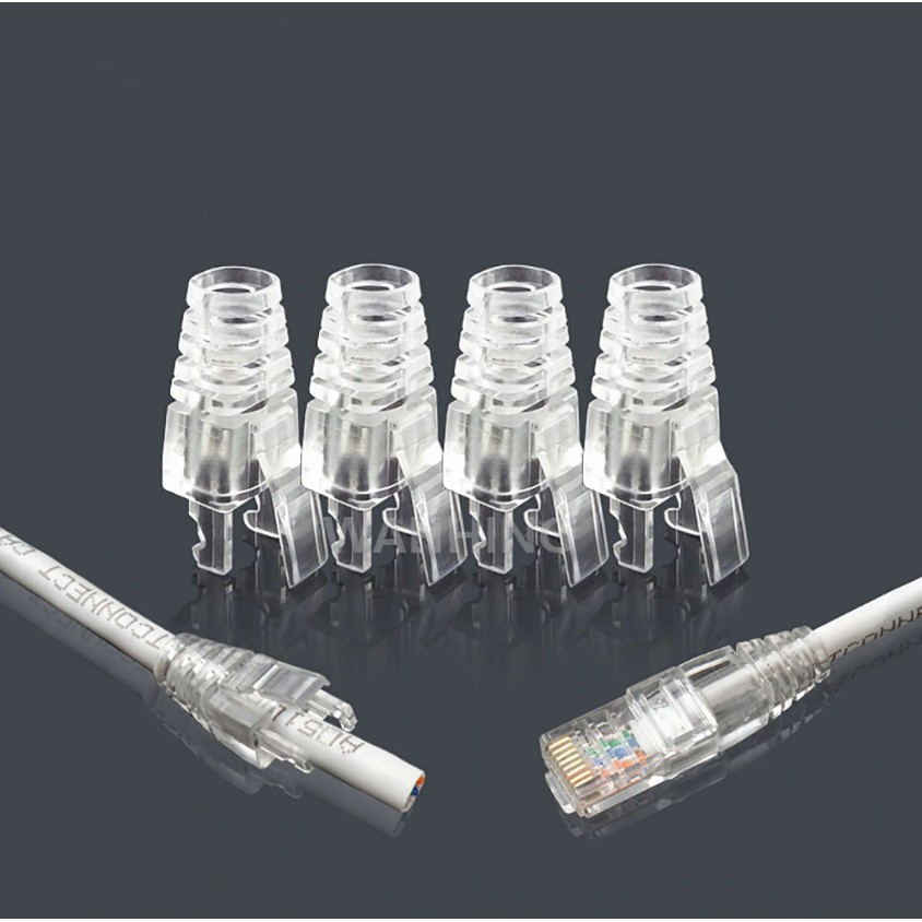 บูทครอบหัว RJ45 10 ตัว ( RJ45 Connector Caps Cat5e** Cat6 RJ45 Plug ...