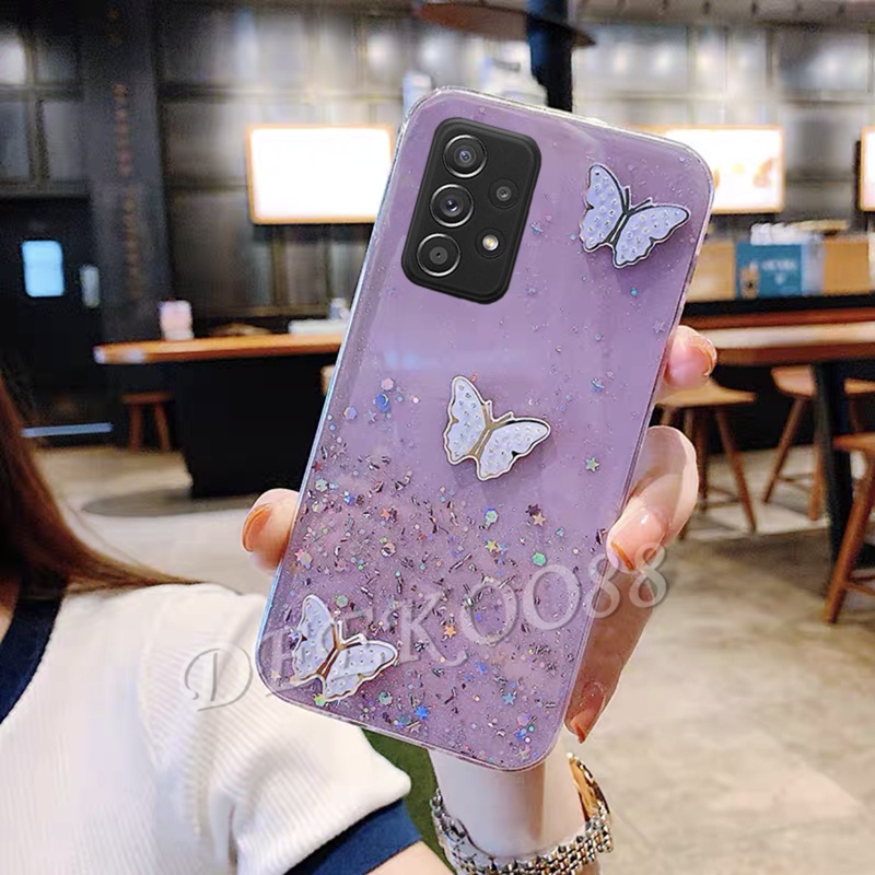 เคสโทรศัพท์-samsung-galaxy-a52s-a22-a32-a52-a72-a42-a12-a02-m12-m02-4g-5g-casing-solid-glitter-diamond-butterfly-luxury-เคส-samsunga52s-transparent-star-bling-case