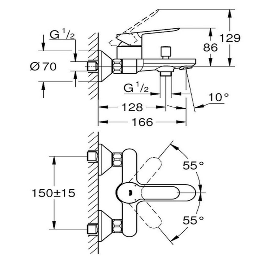 ก๊อกผสมอ่าง-grohe-bauedge-23605000-ก๊อกอ่างอาบน้ำ-ก๊อกน้ำ-ห้องน้ำ-bath-mixer-grohe-23605000-chrome