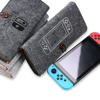 สินค้า กระเป๋าผ้าสักหลาด สำหรับ Nintendo Switch & Switch Lite พร้อมช่องเก็บการ์ดความจำ 5 ช่อง กันกระแทก สัมผัสนุ่ม พกพาสะดวก